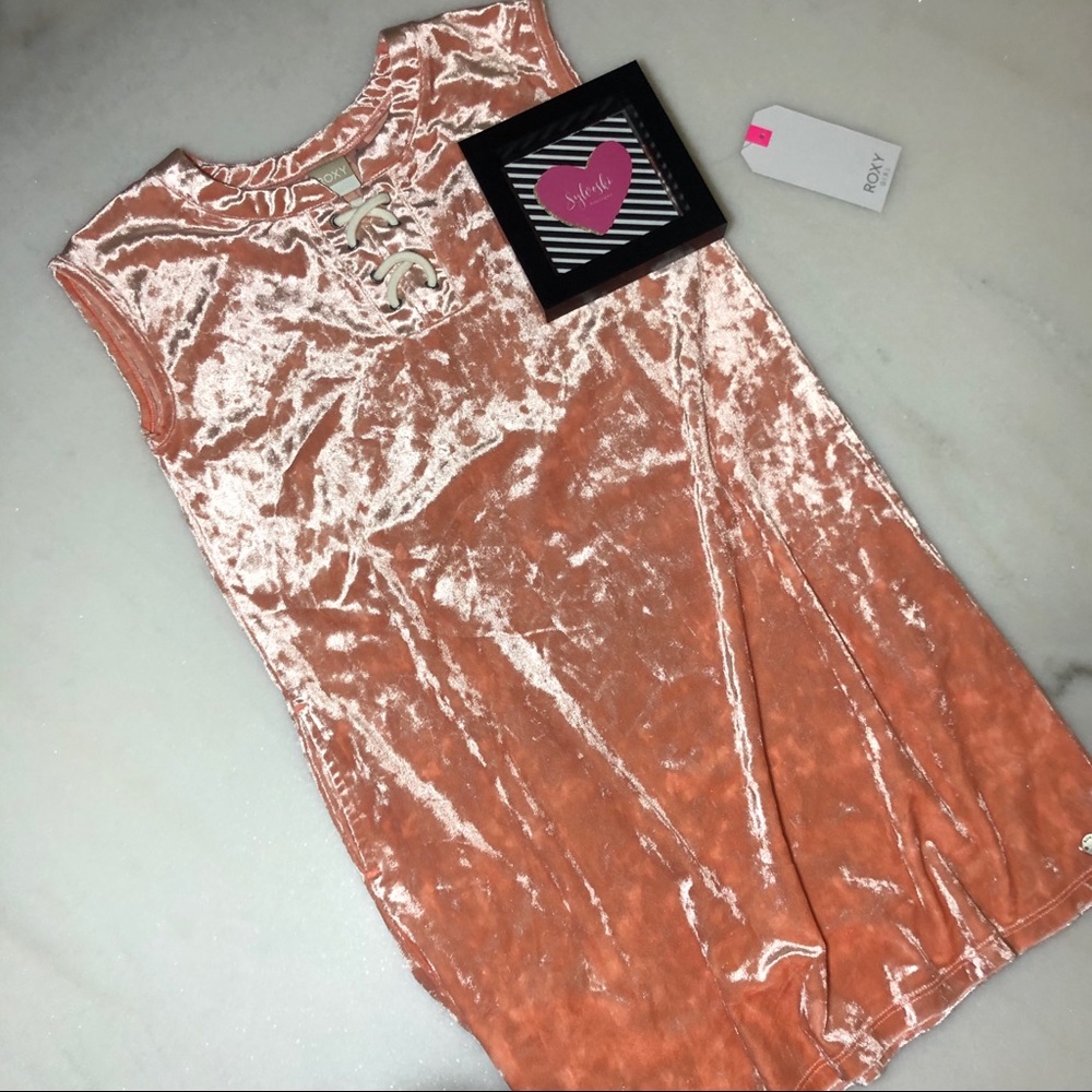 🆕Roxy Enjoy The Silence Short Sleeve Velvet Dress NWT - Picture 4 of 4